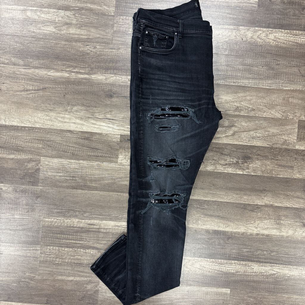 Amiri jean black thrasher black sparkle