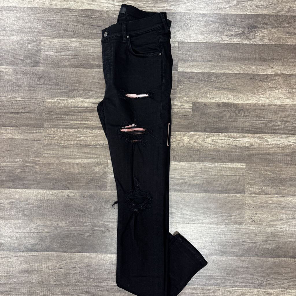Amiri Jean black pink logo / patch