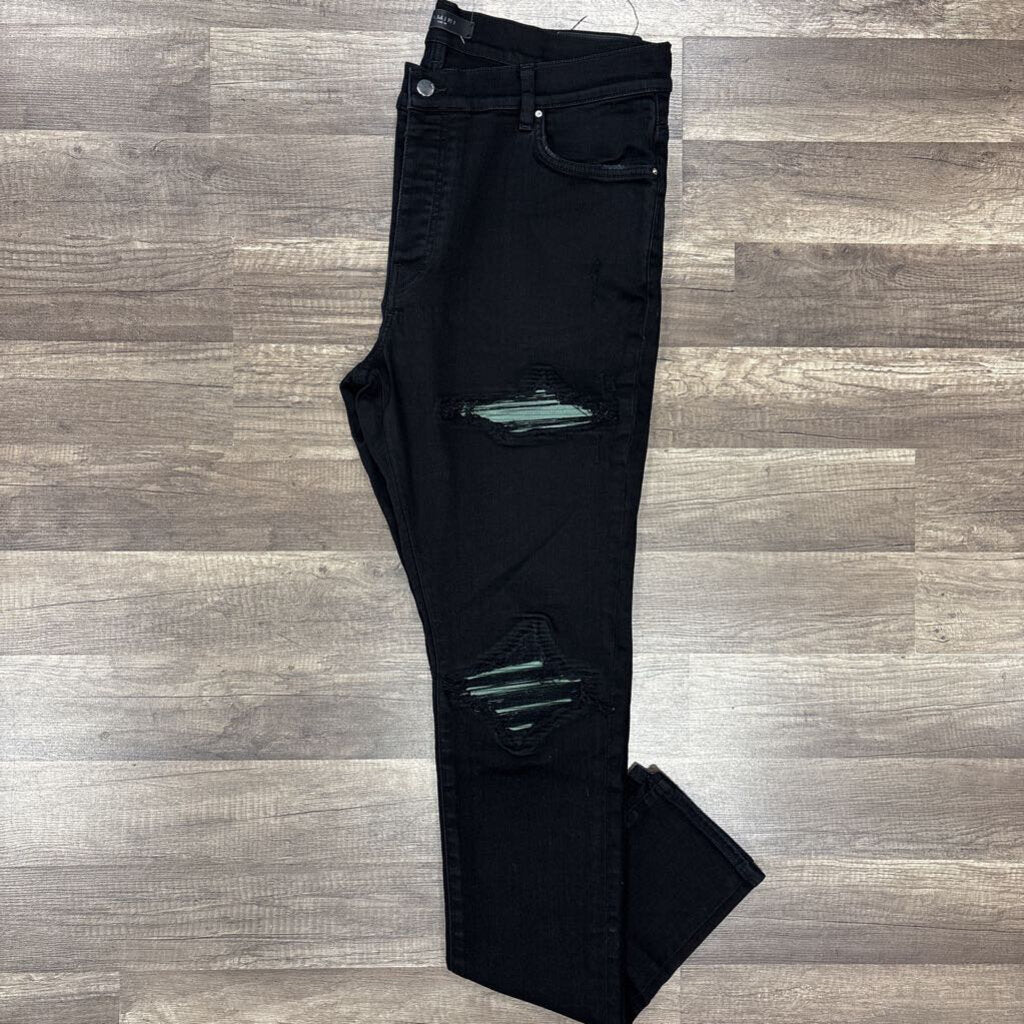 Amiri Jean mx1 black green patch