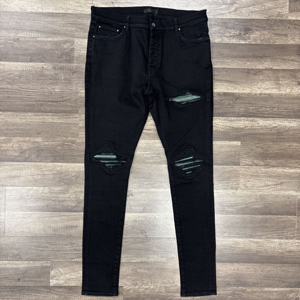 Amiri Jean mx1 black green patch