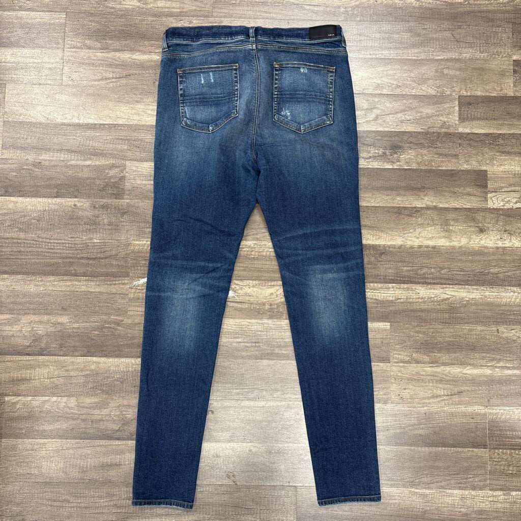 Amiri Jean mx1 blue wash orange patch