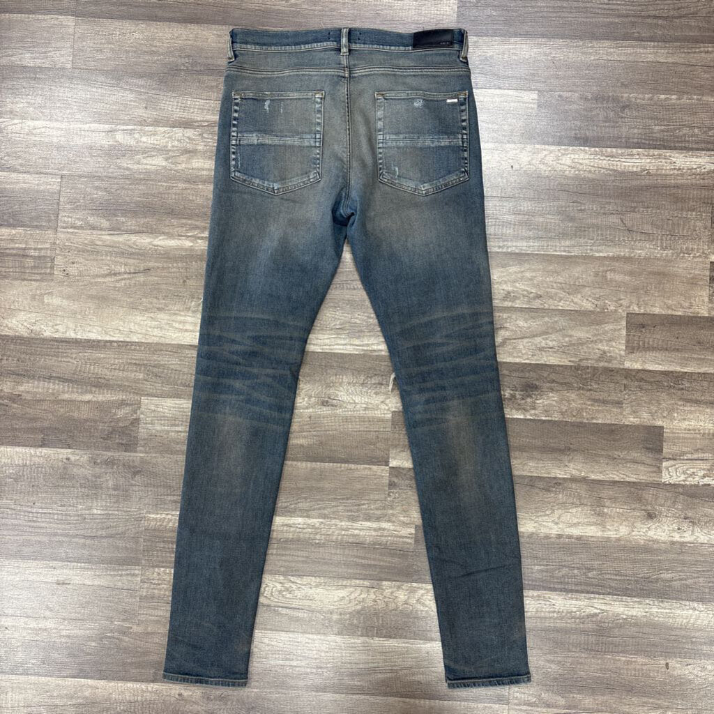 Amiri Jean mx1 blue/grey thrasher black patch
