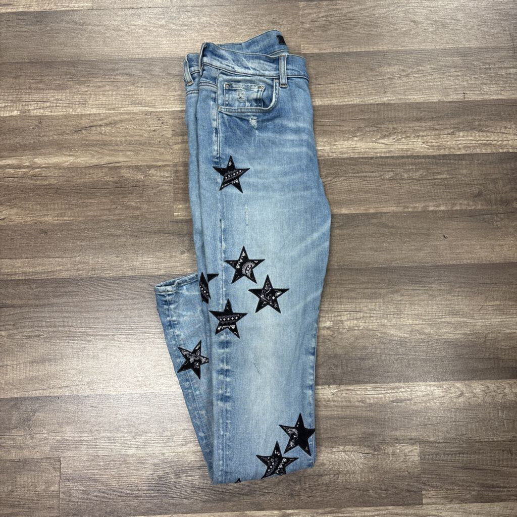 Amiri Jean bandana star patchwork