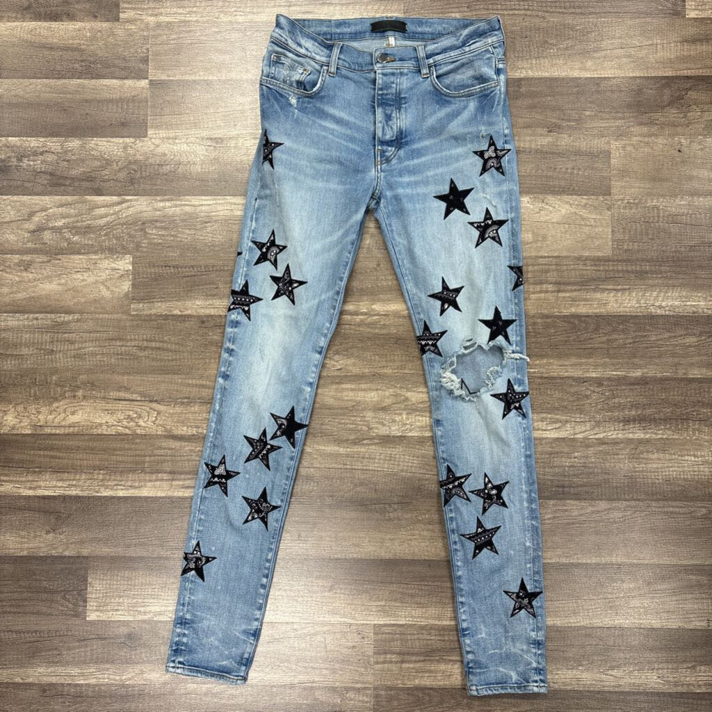 Amiri Jean bandana star patchwork