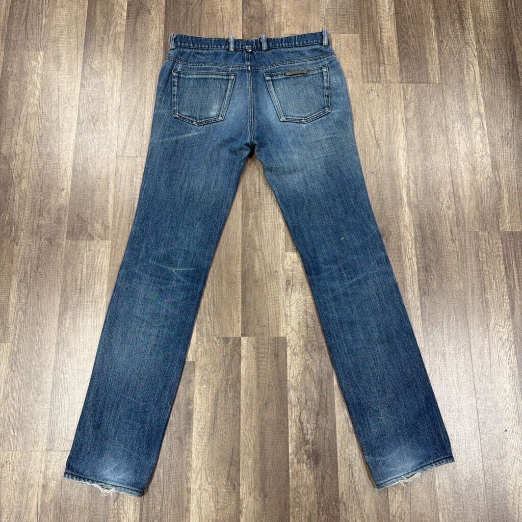 Chrome Hearts Jeans Blue Fleur knee