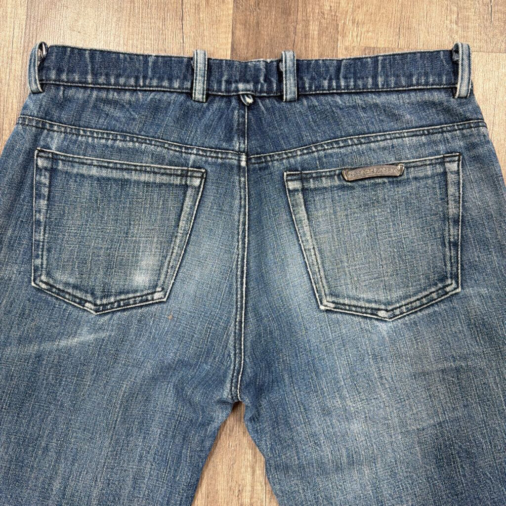 Chrome Hearts Jeans Blue Fleur knee