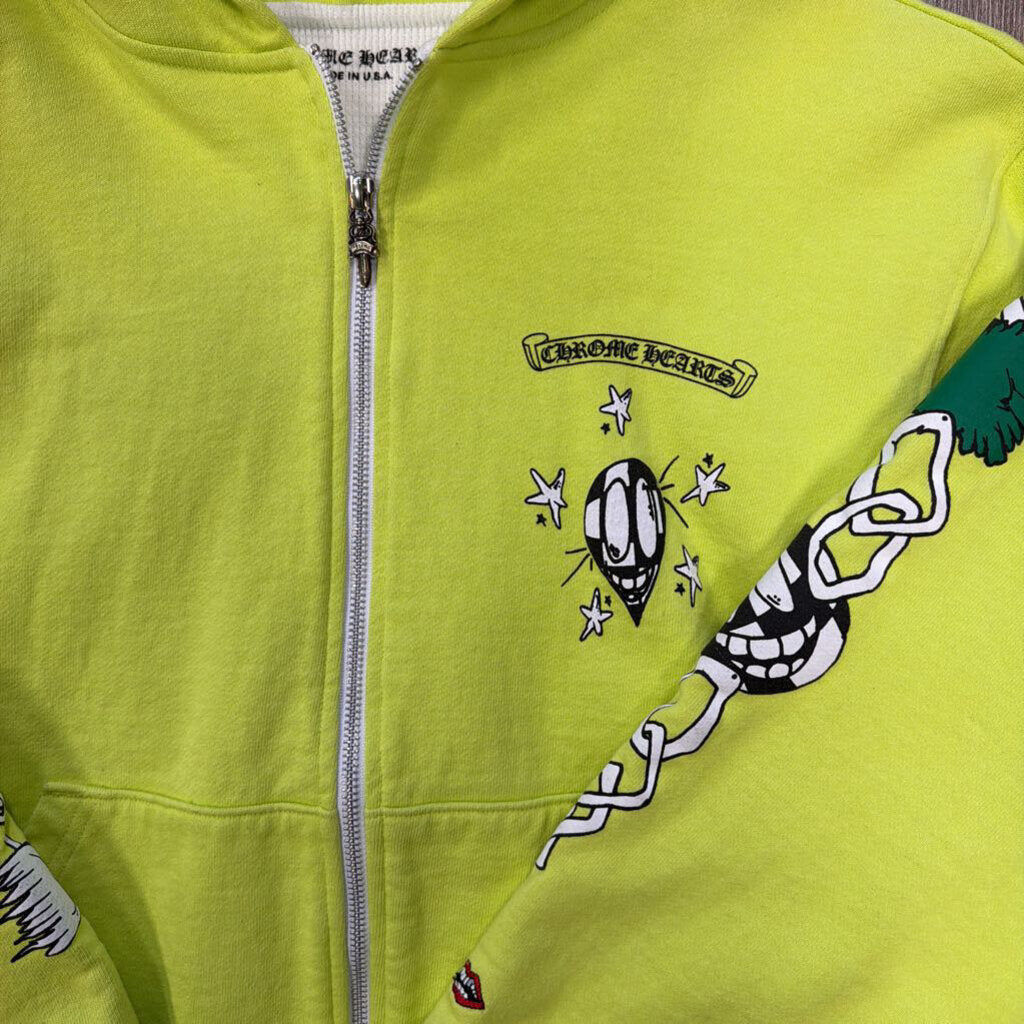 Chrome Hearts Matty boy zip up neon yellow