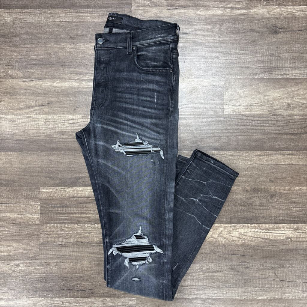 Amiri jeans MX 1 grey black patch