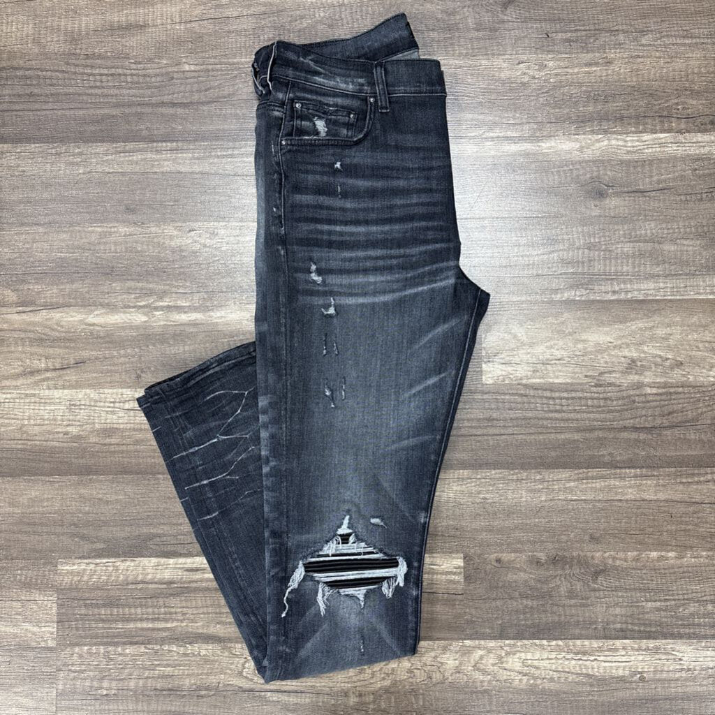 Amiri jeans MX 1 grey black patch