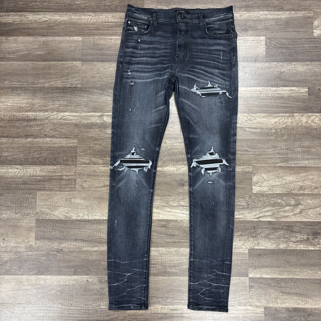 Amiri jeans MX 1 grey black patch