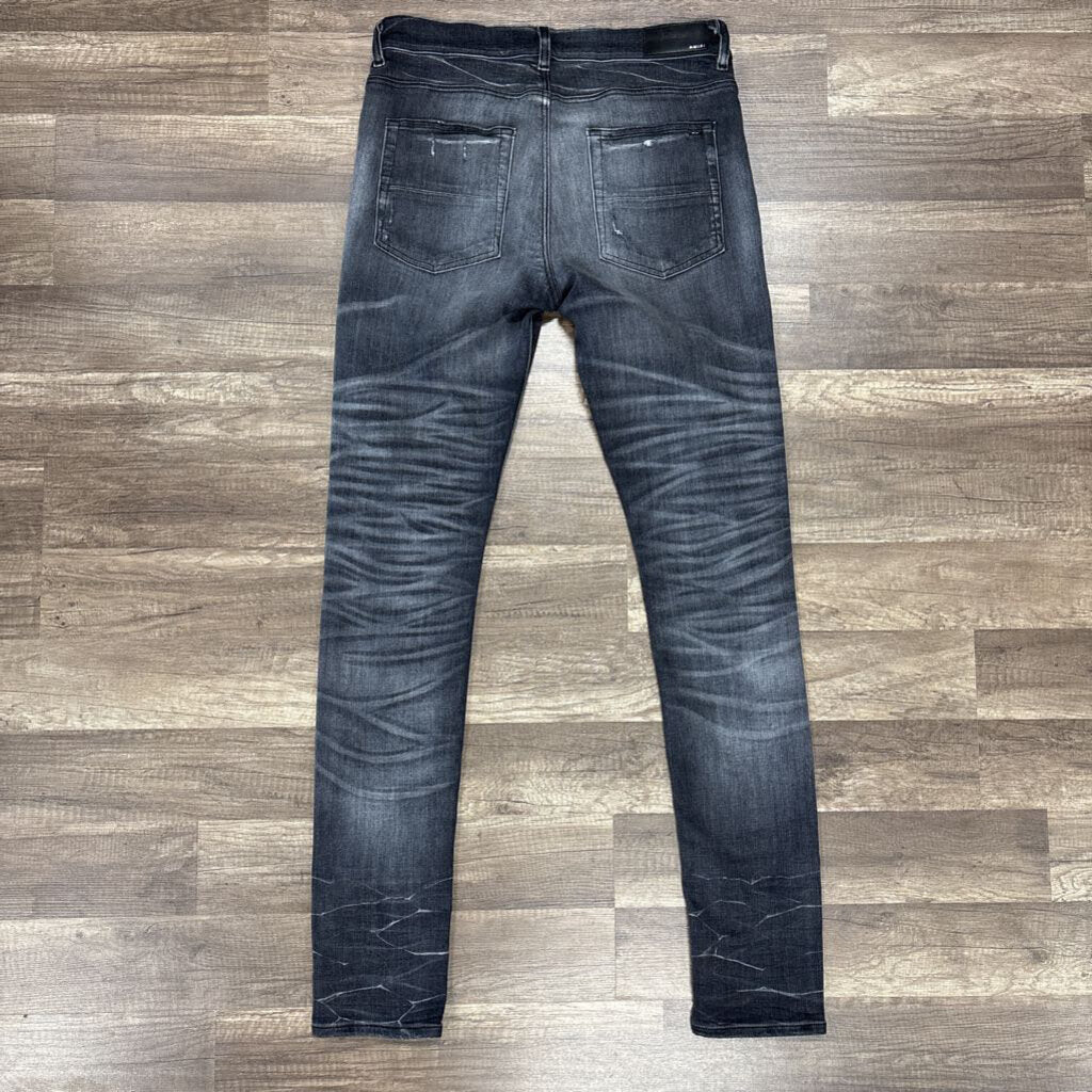 Amiri jeans MX 1 grey black patch