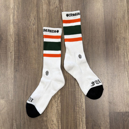 Chrome hearts socks orange green stripe