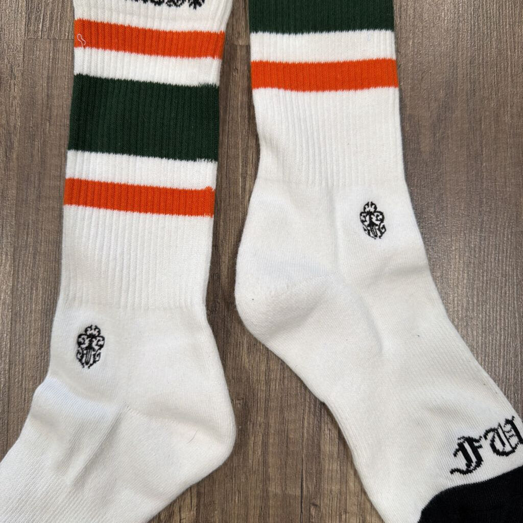 Chrome hearts socks orange green stripe