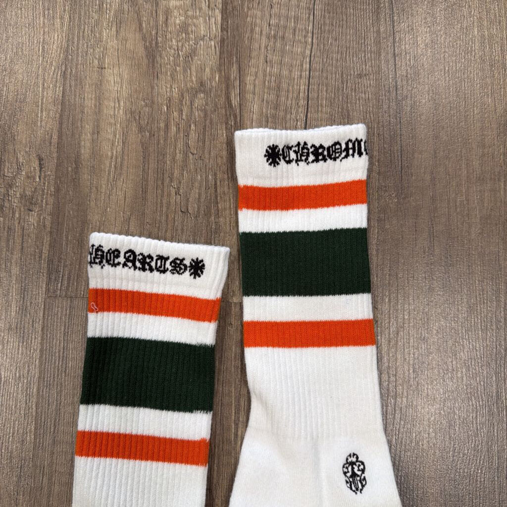 Chrome hearts socks orange green stripe