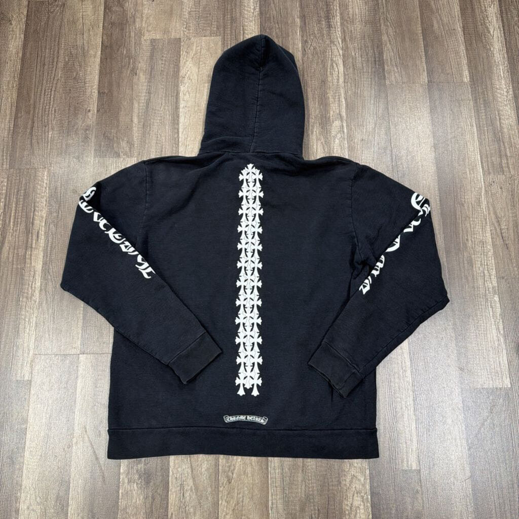 Chrome Hearts Tire Track Cemetery Cross Spine Hoodie