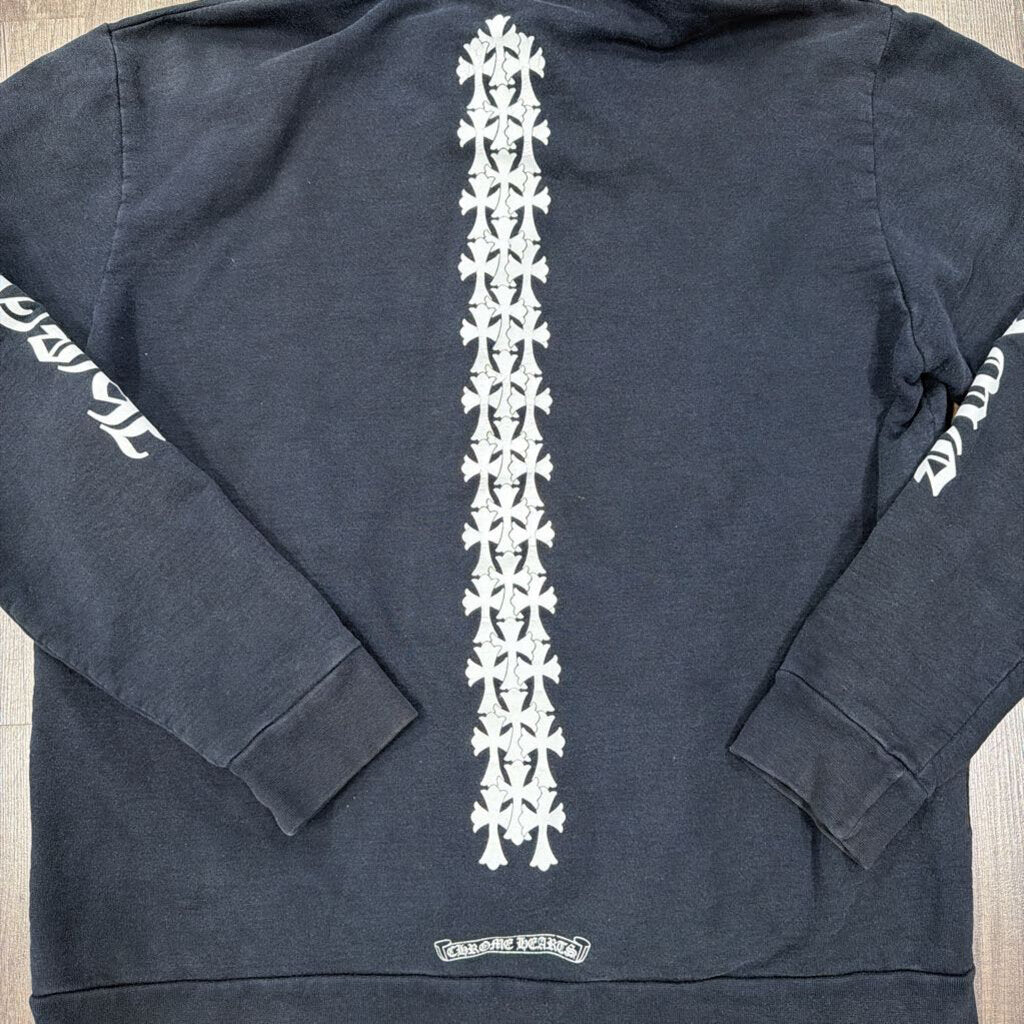 Chrome Hearts Tire Track Cemetery Cross Spine Hoodie