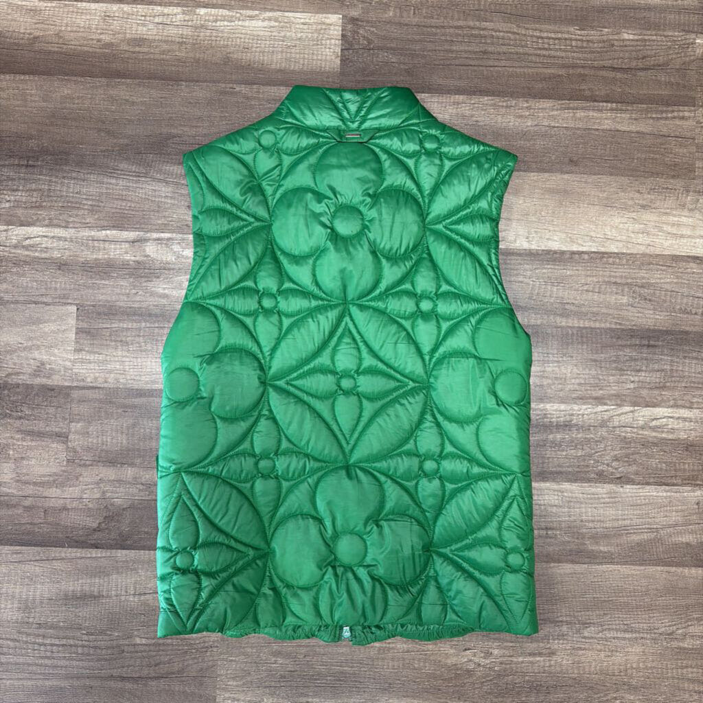 LV Louis Vuitton green flower monogram puffer vest