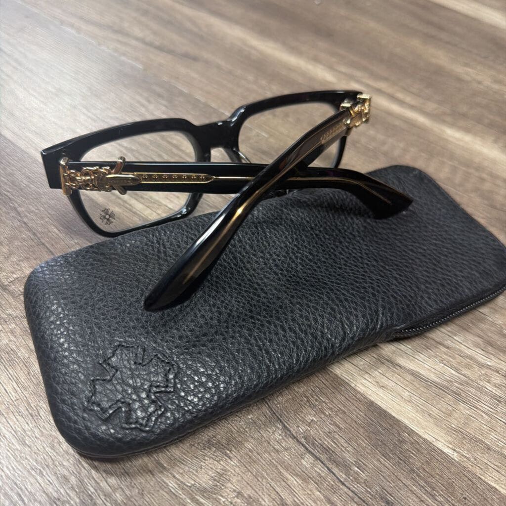 Chrome hearts glasses Vagillionaire 1 black gold