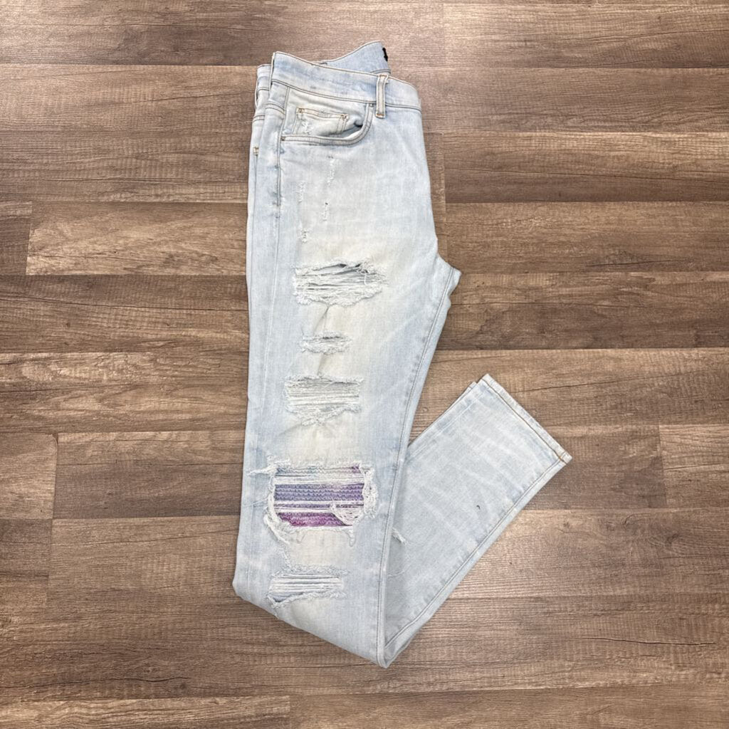 Amiri jean MX 1 purple blue patch