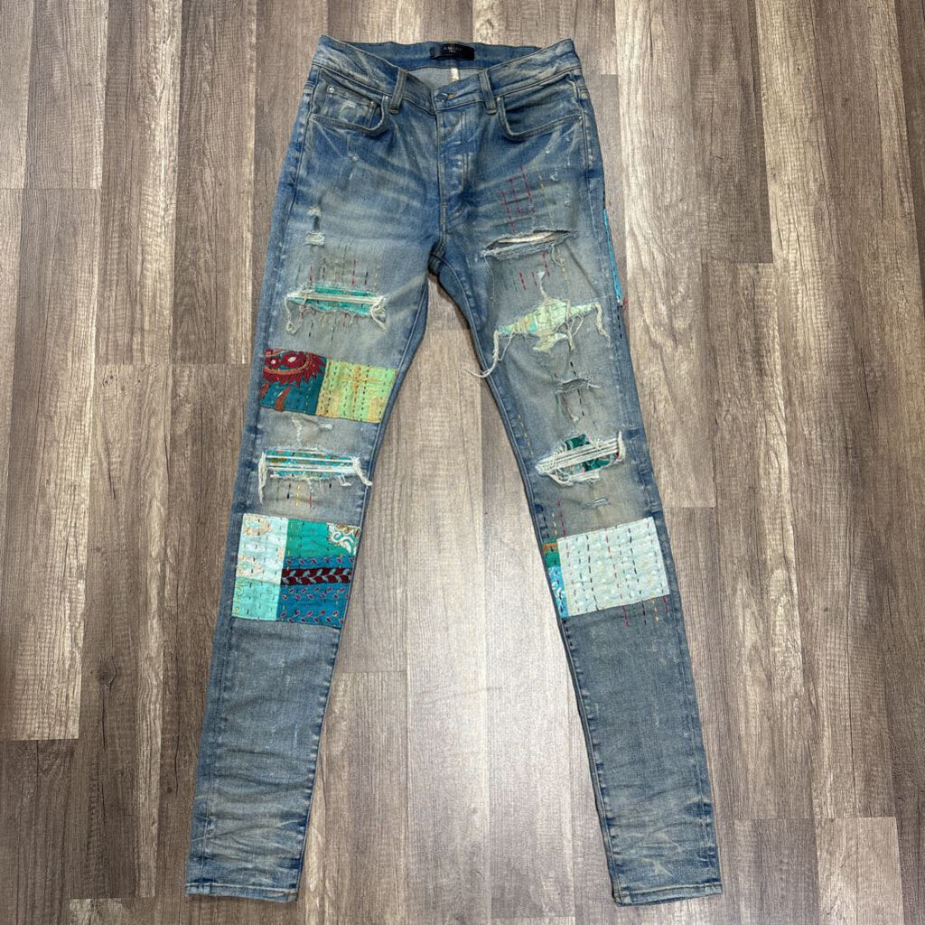 Amiri Jean Blue Quilted Patch
