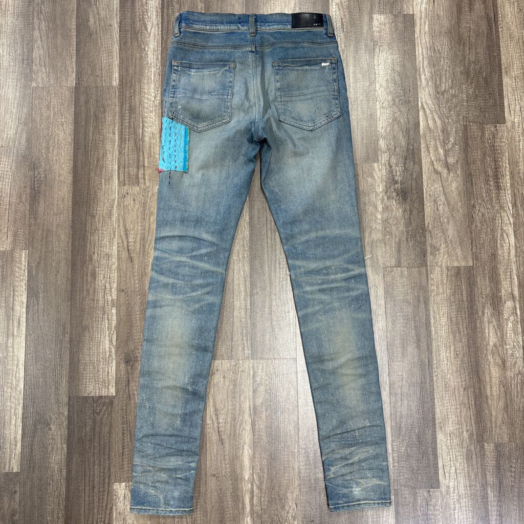 Amiri Jean Blue Quilted Patch