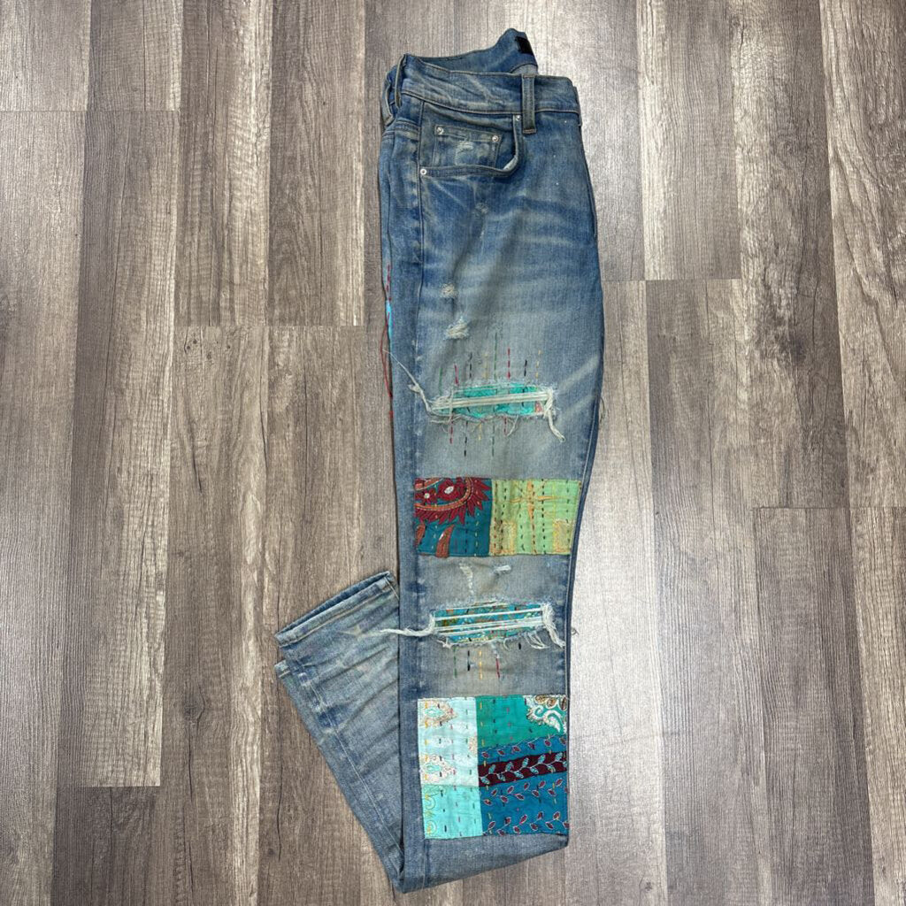 Amiri Jean Blue Quilted Patch