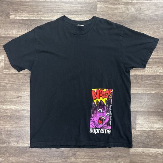 Supreme black shirt purple graphic