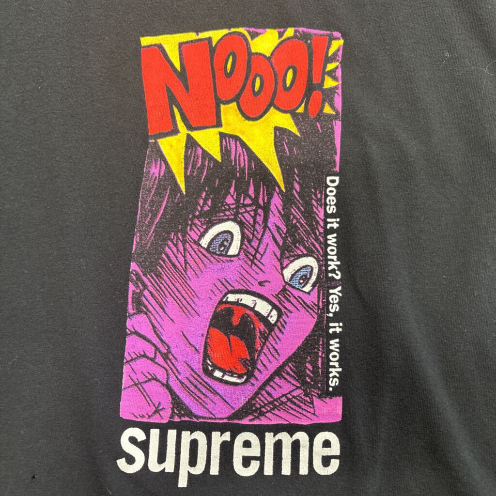 Supreme black shirt purple graphic