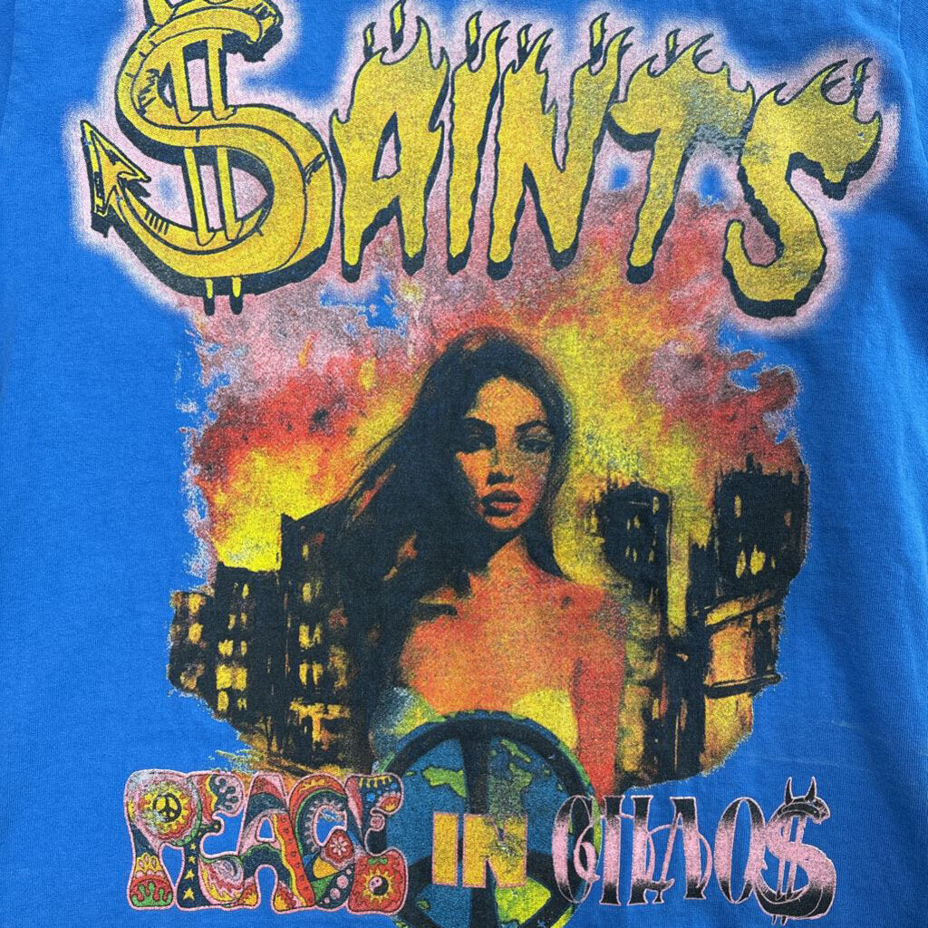 Saints peace in chaos shirt blue