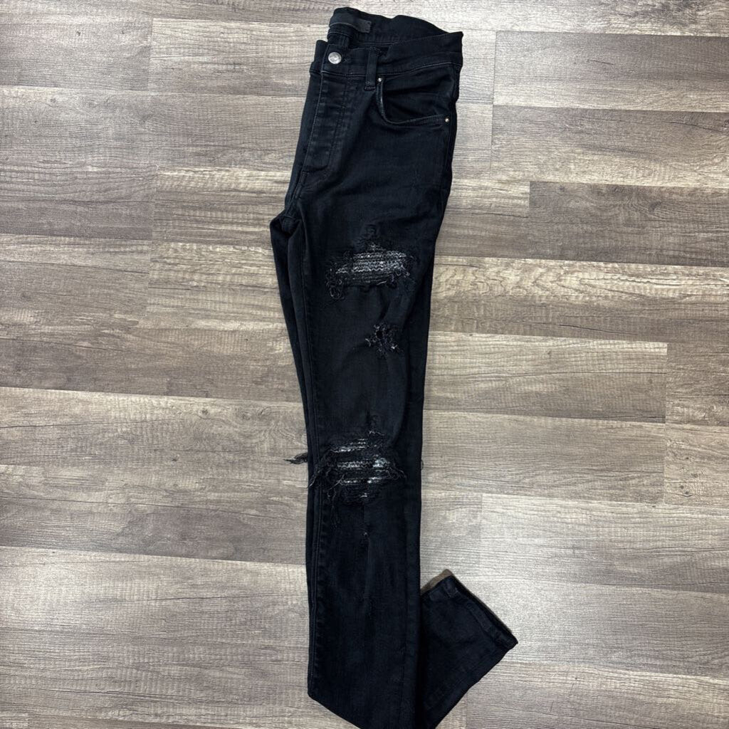 Amiri jeans MX 1 black white patch