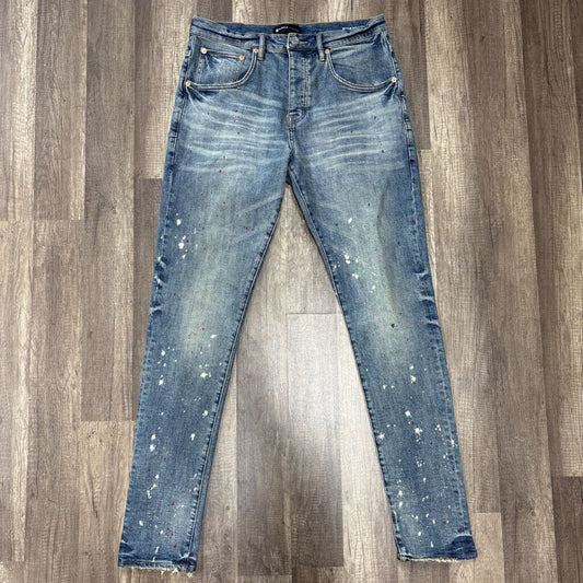 Purple Jean Blue Red Paint Splatter