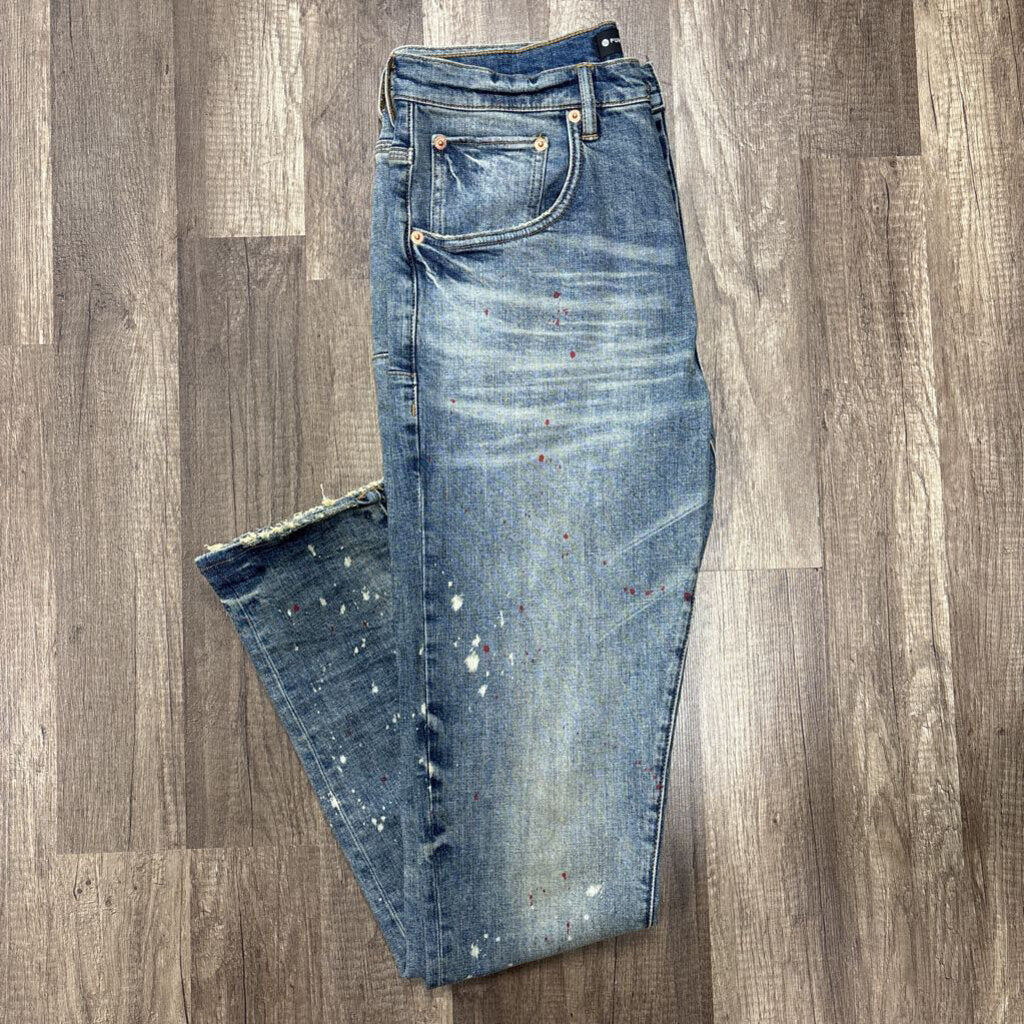 Purple Jean Blue Red Paint Splatter