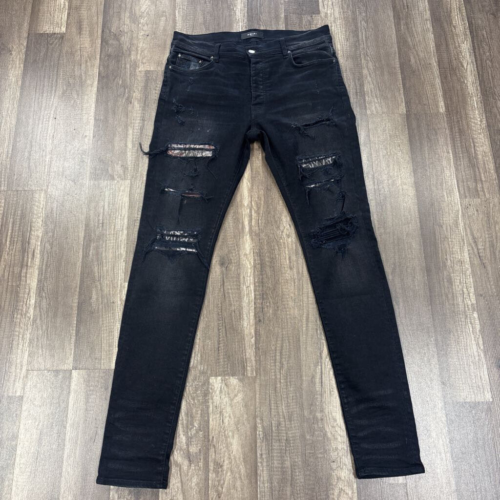 Amiri Jean two tone Bone Patch Black