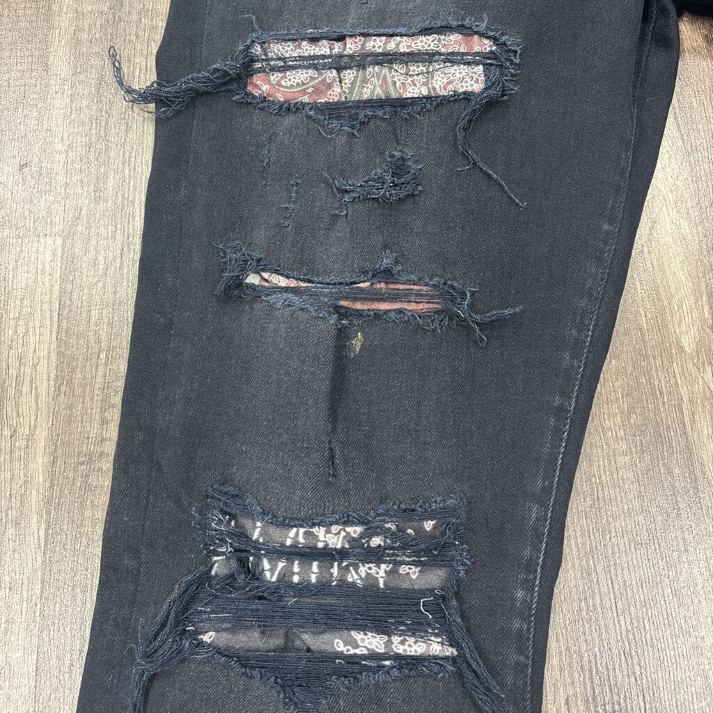 Amiri Jean two tone Bone Patch Black
