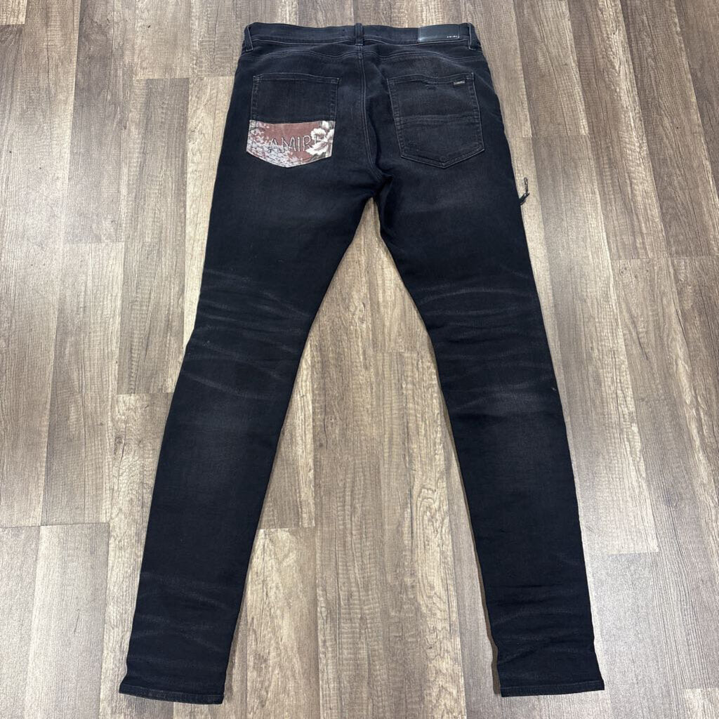 Amiri Jean two tone Bone Patch Black