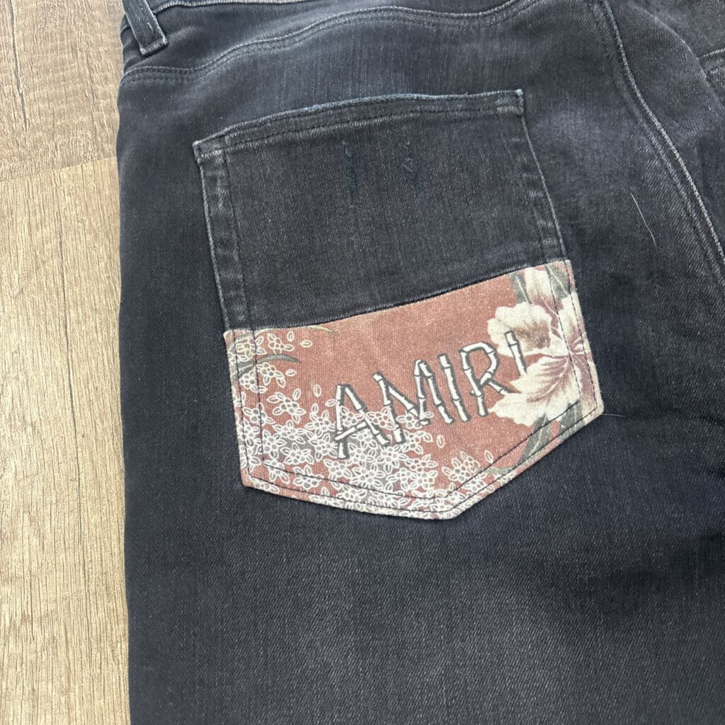Amiri Jean two tone Bone Patch Black