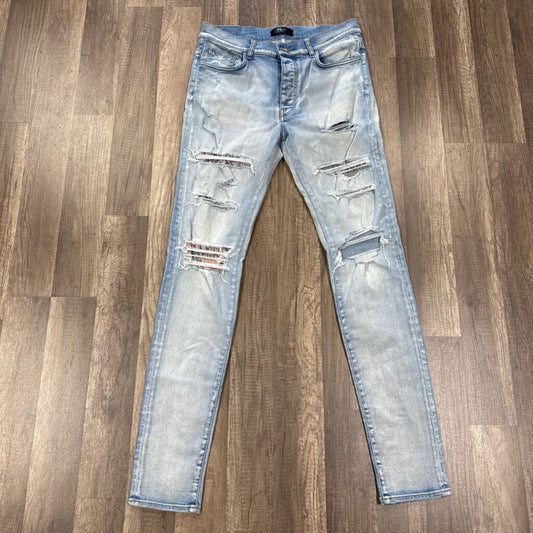 Amiri Jean Two tone Bone Patch Blue