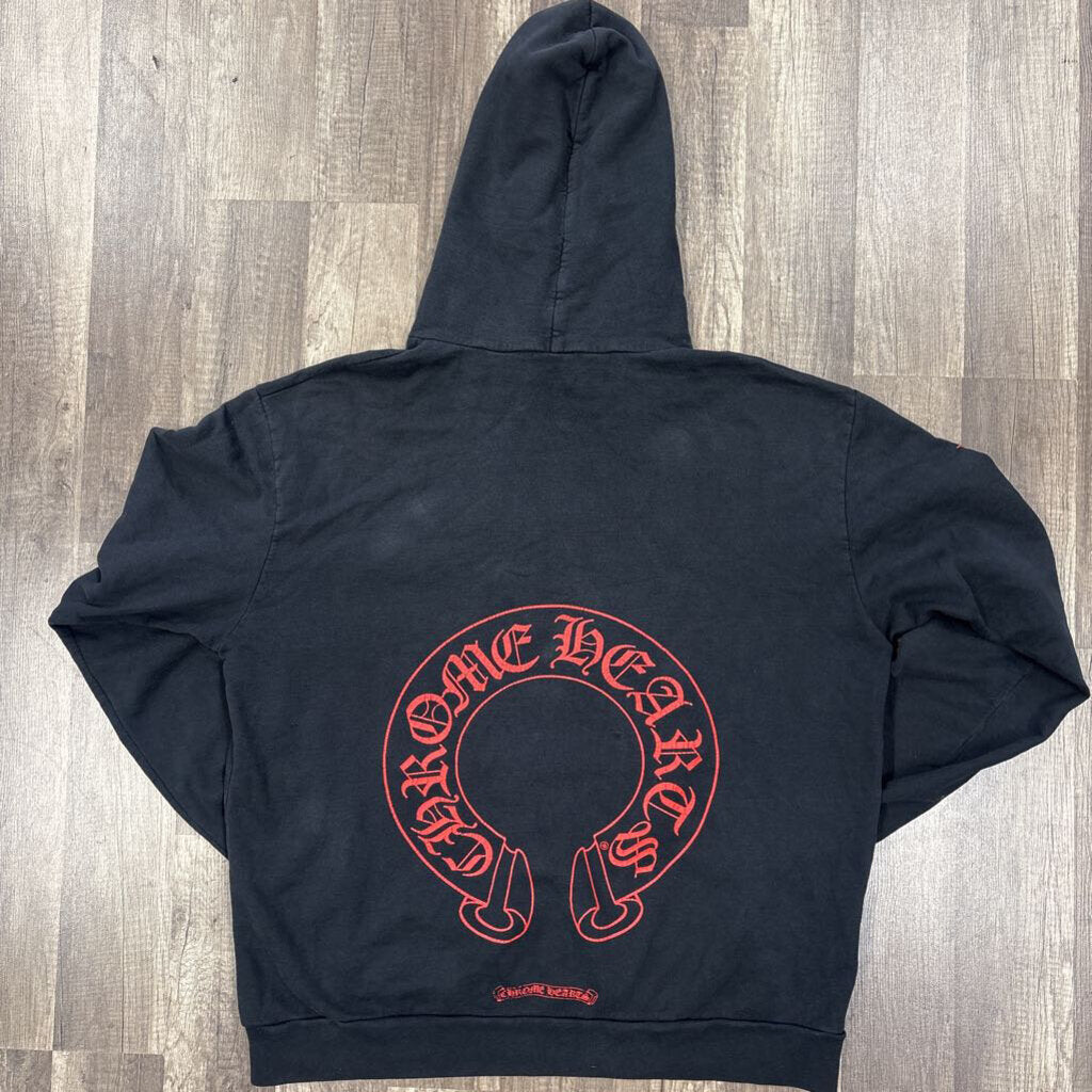 Chrome hearts red horseshoe hoodie