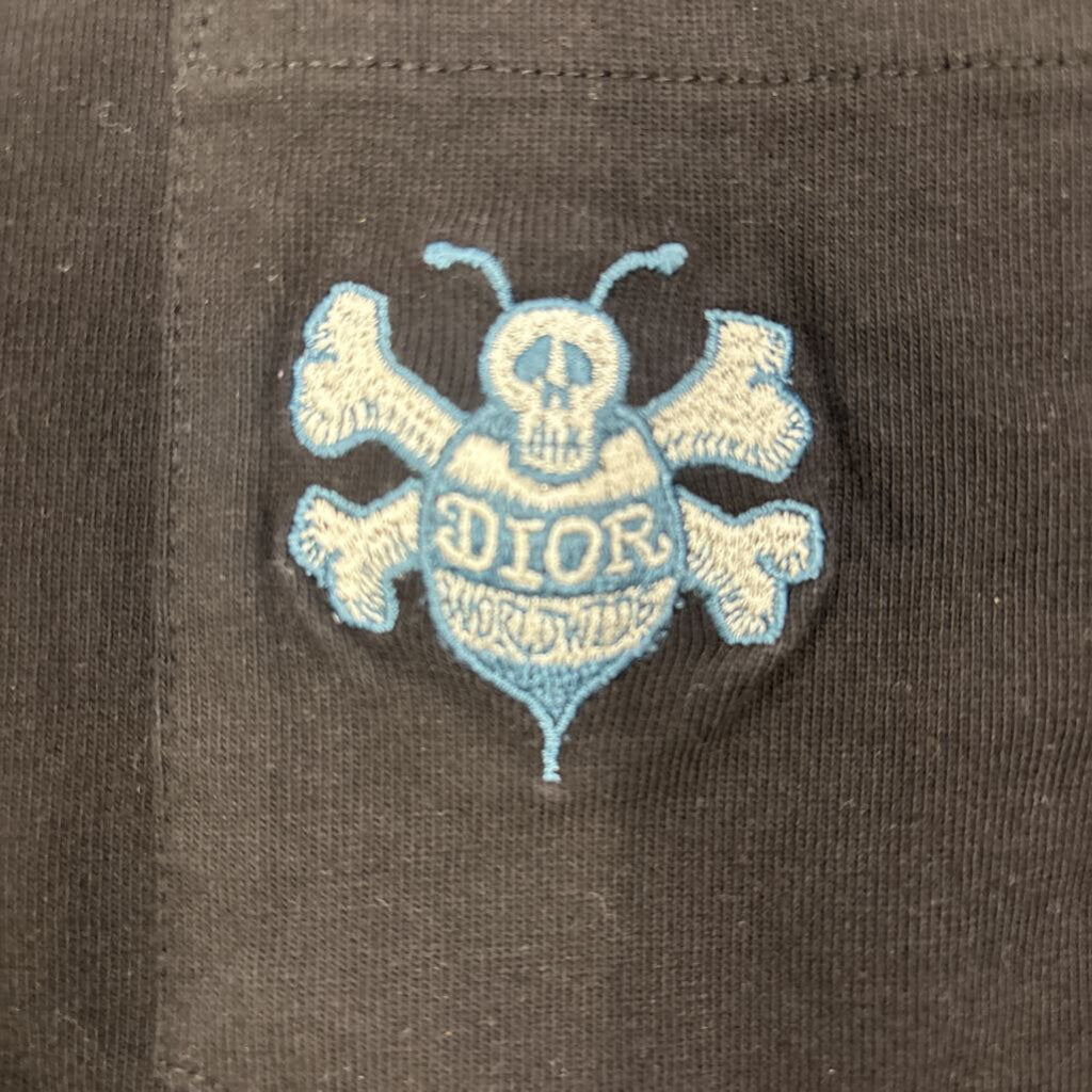 Dior x Stussy bee embroidery pocket shirt