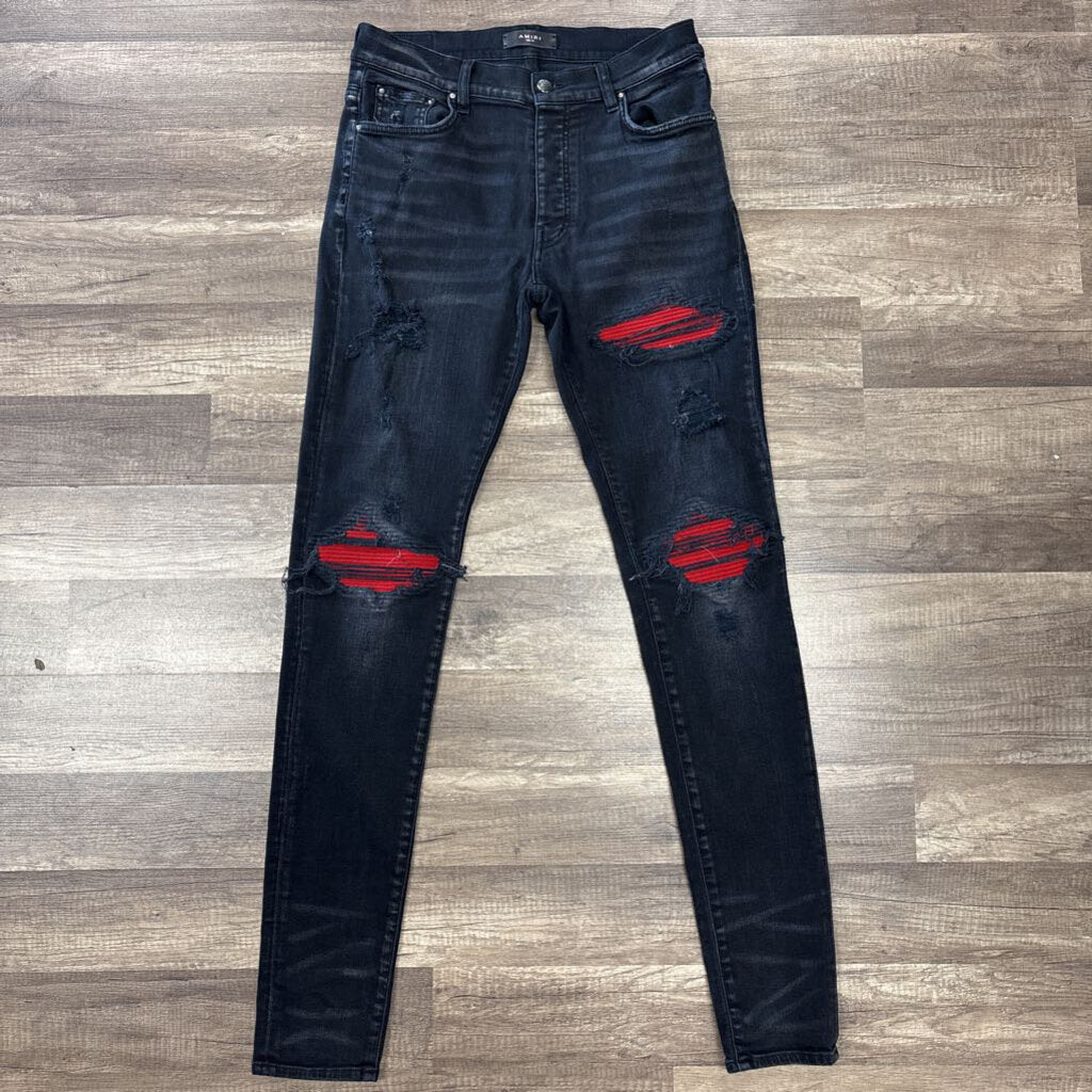 Amiri Jean MX1 Red Patch Black