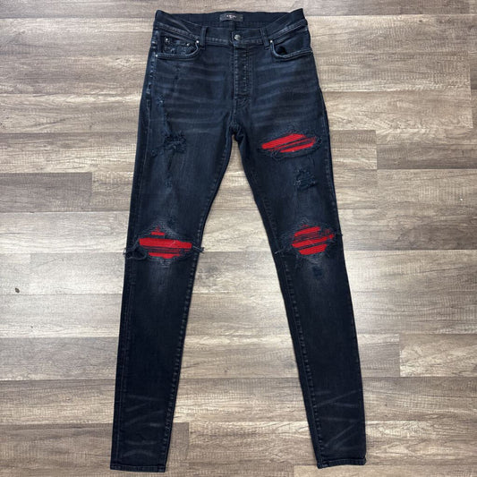 Amiri Jean MX1 Red Patch Black