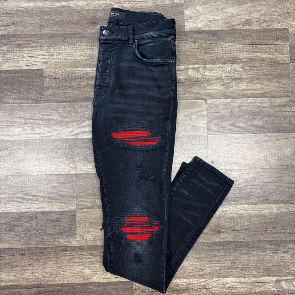 Amiri Jean MX1 Red Patch Black