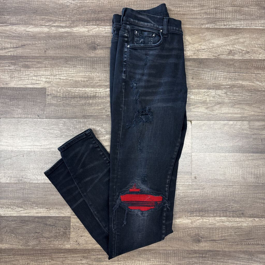 Amiri Jean MX1 Red Patch Black