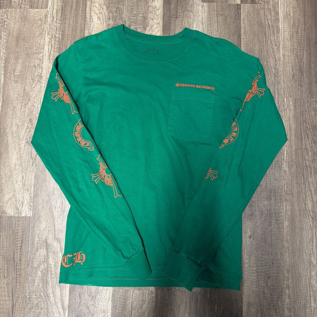 Chrome Hearts Long Sleeve Horseshoe Logo Green/Orange