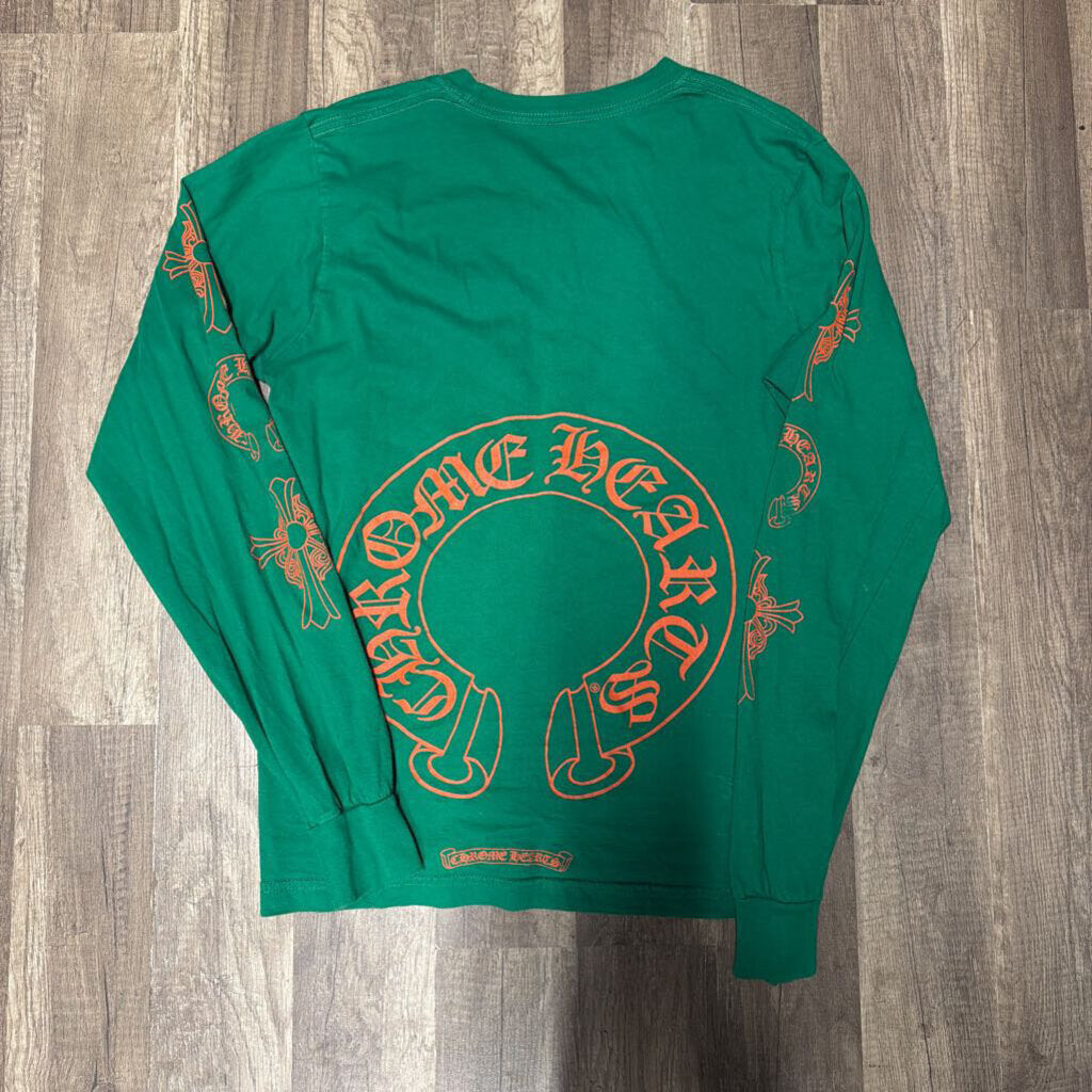 Chrome Hearts Long Sleeve Horseshoe Logo Green/Orange