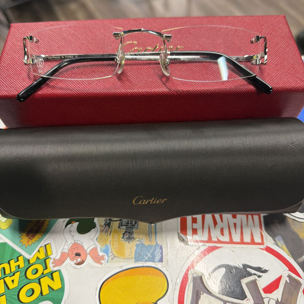 Cartier Rimless Rectangular Frame Glasses