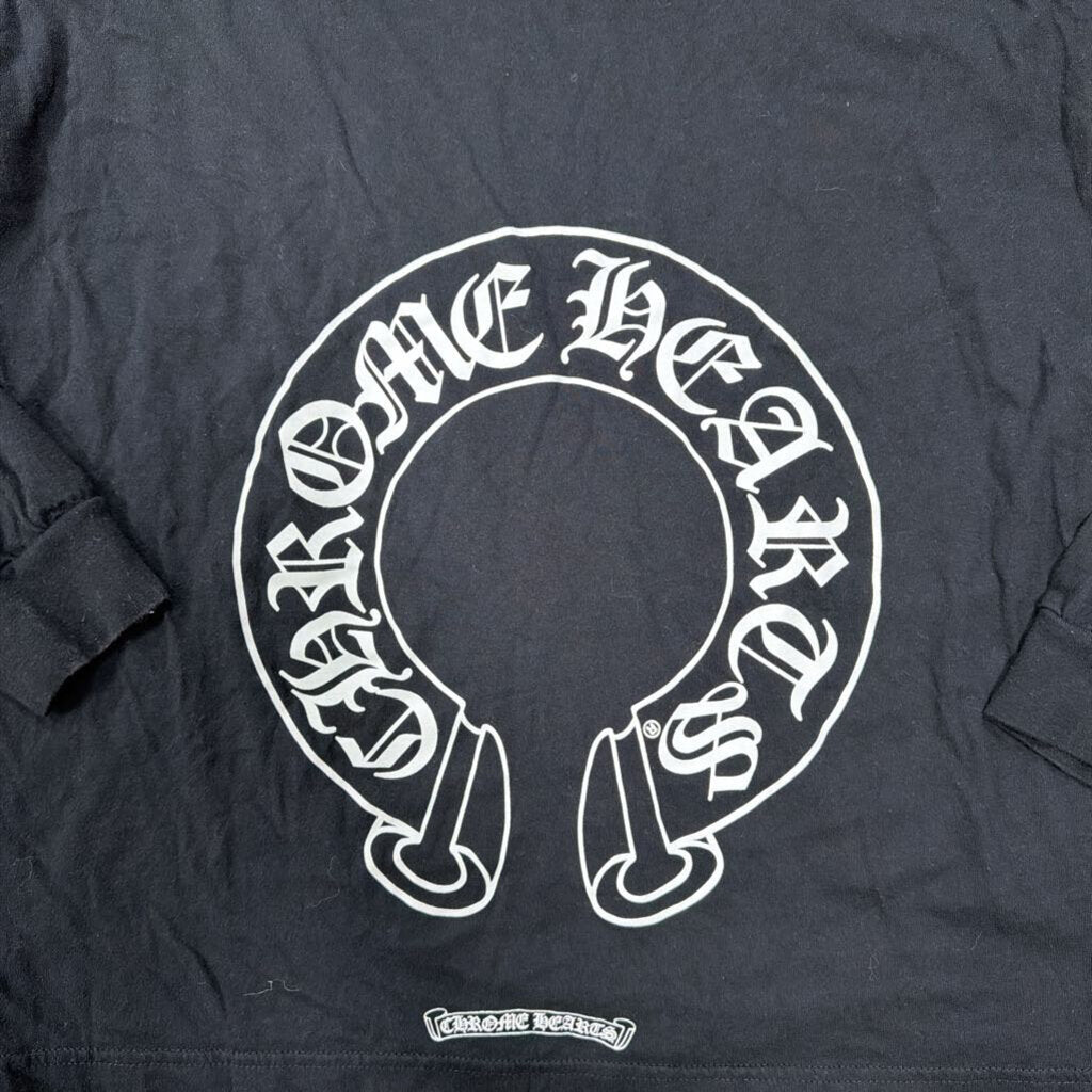 Chrome Hearts Long Sleeve Horseshoe Black/White