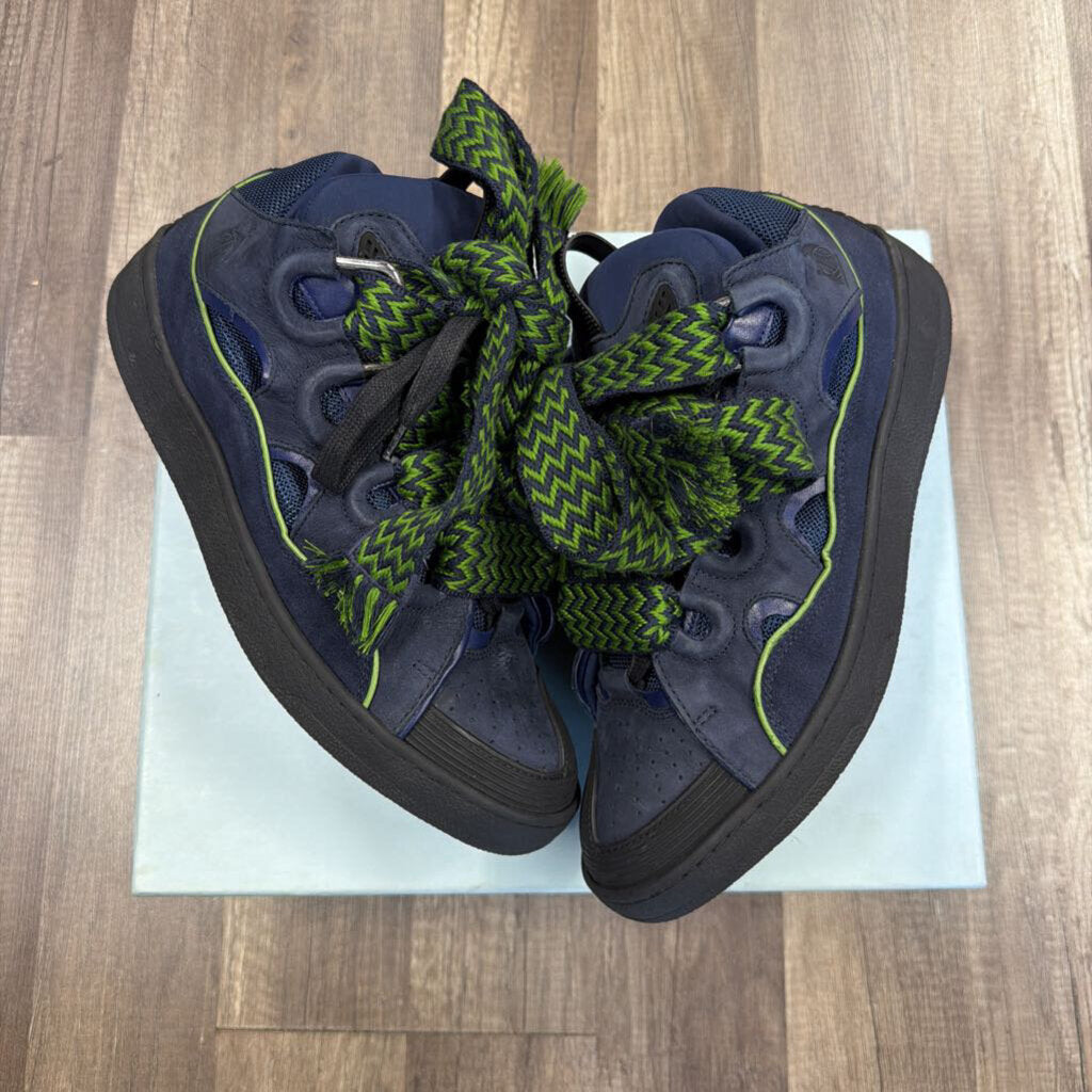 Lanvin curb sneaker navy blue green