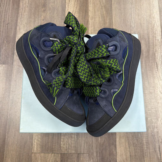 Lanvin curb sneaker navy blue green