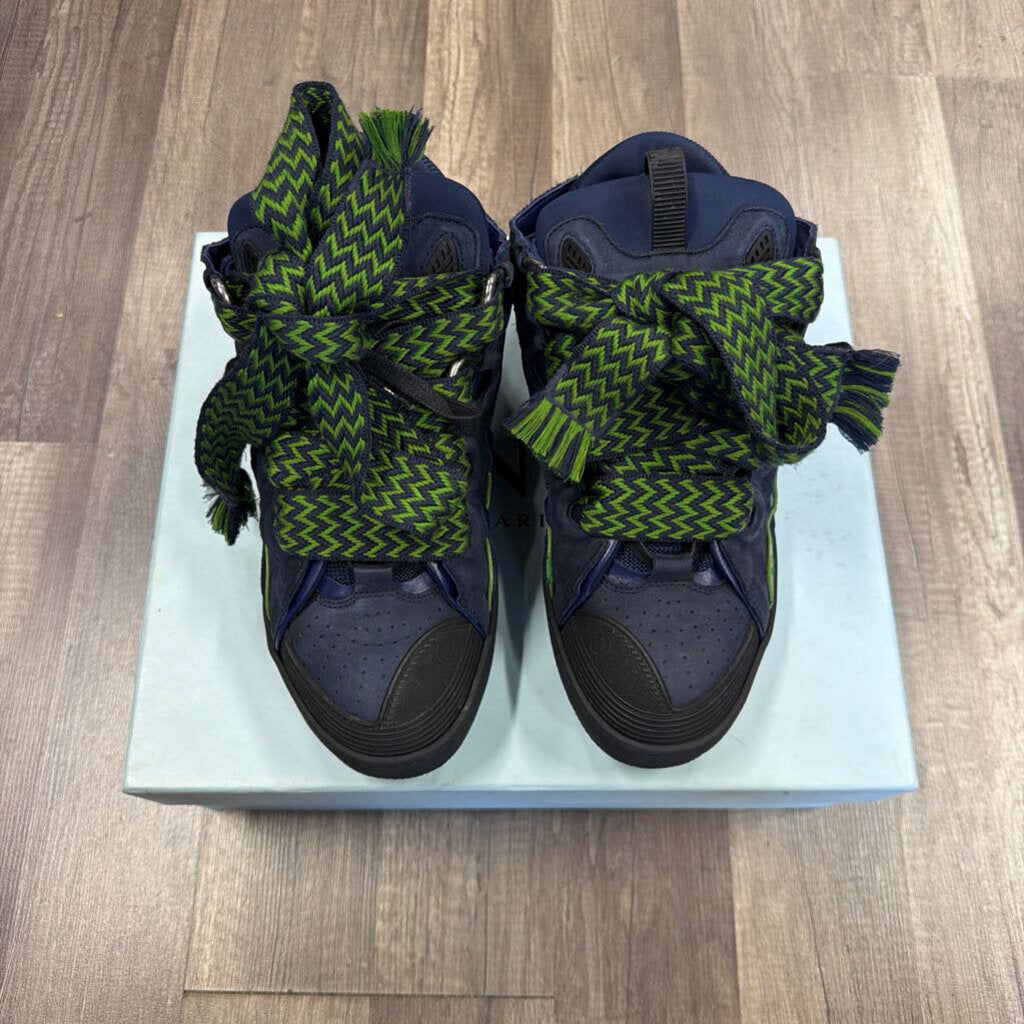 Lanvin curb sneaker navy blue green